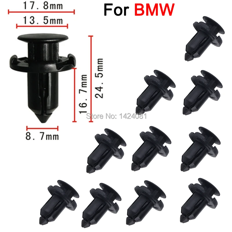 cheap 100x 9mm Plastic Screw Rivet Push Fit Panel Trim Clips Fixings Clips Black For Bmw X1 X3 X5 X6 E90 E60 E46 E36 F30 F10 F20 Gt