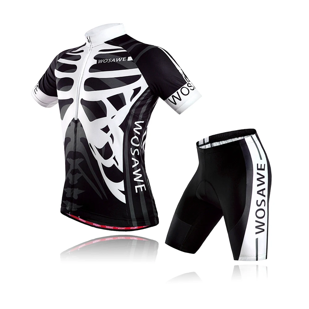 

Men Women Breathable Outdoor Short Sleeve Cycling Jersey 3D Padded Shorts
