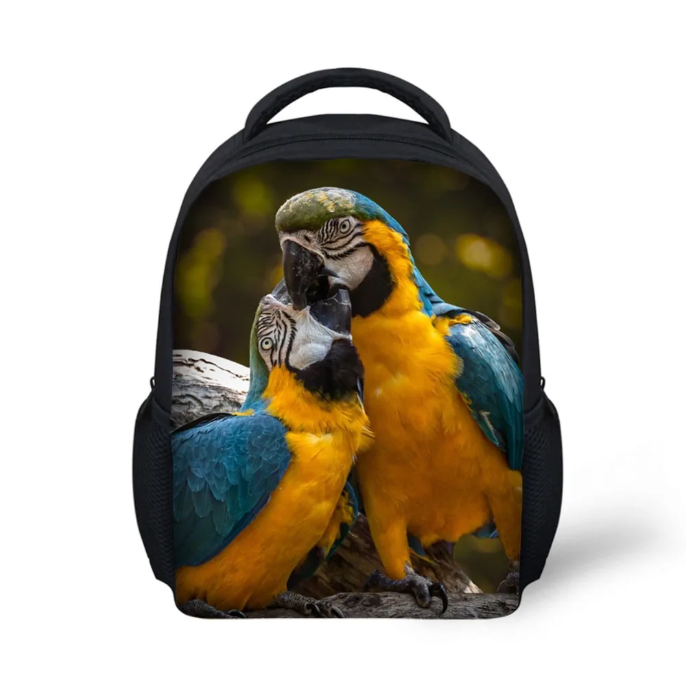 HUE MASTER Parrot Design Printed Kindergarten Backpack Boys Girls