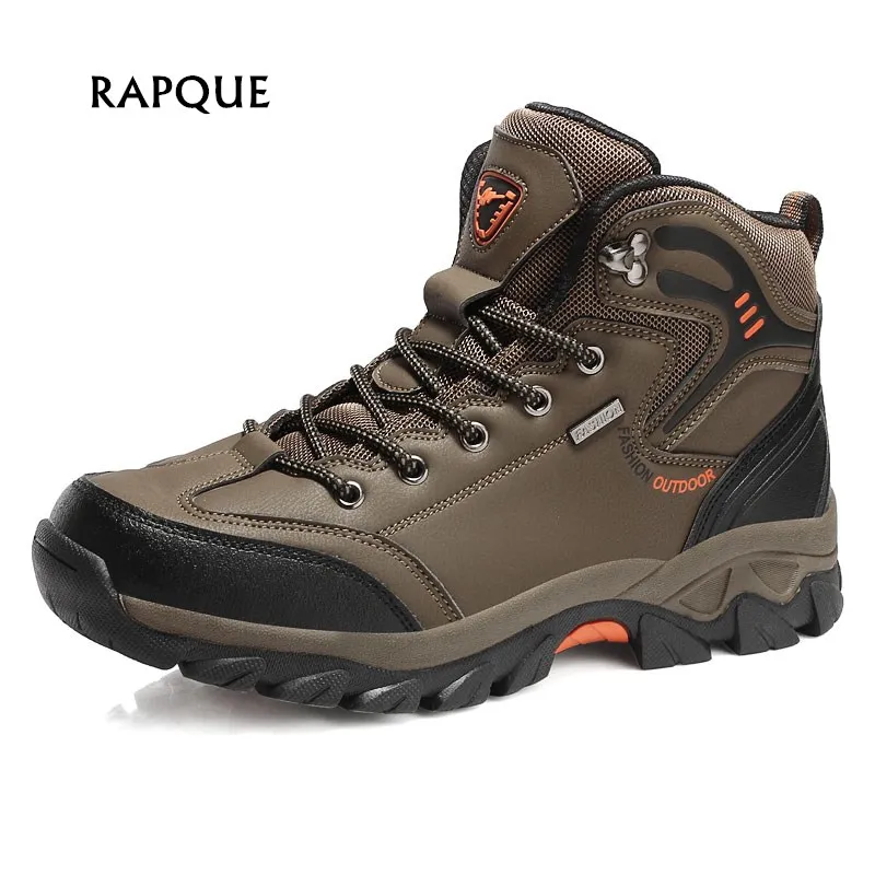 

Outdoor high shoes hiker sneakers leather male ankle boots men army boots Comfortable snowshoes antiskid shoes non-slip big size