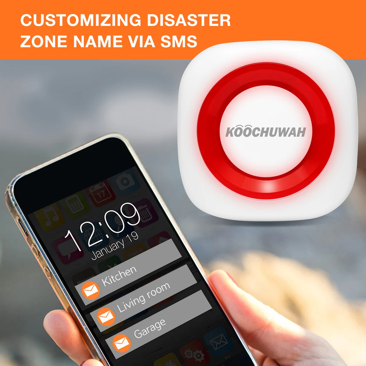 KOOCHUWAH Home GSM Security Alarm System DIY Home Security 2G Network Auto Dail and Send SMS 868MHZ Wireless Alarm Sensor