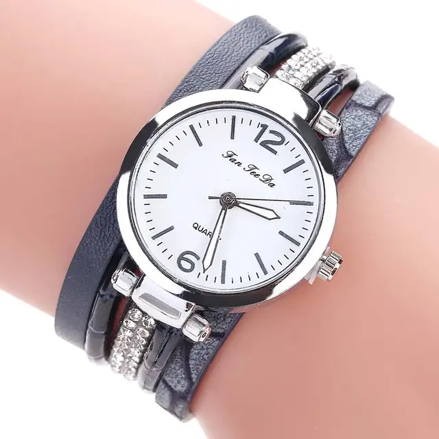 FANTEEDA Multi Layers Women Quartz Bracelet Watch PU Leather Weave Wrap Crystal FANTEEDA Multi Layers Women Quartz Bracelet Watch PU Leather Weave Wrap Crystal