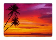 Floor Mat Summer Style Palm Trees Silhouette on Sunset Tropical Beach Print Non-slip Rugs Carpets For Indoor Outdoor Living Room