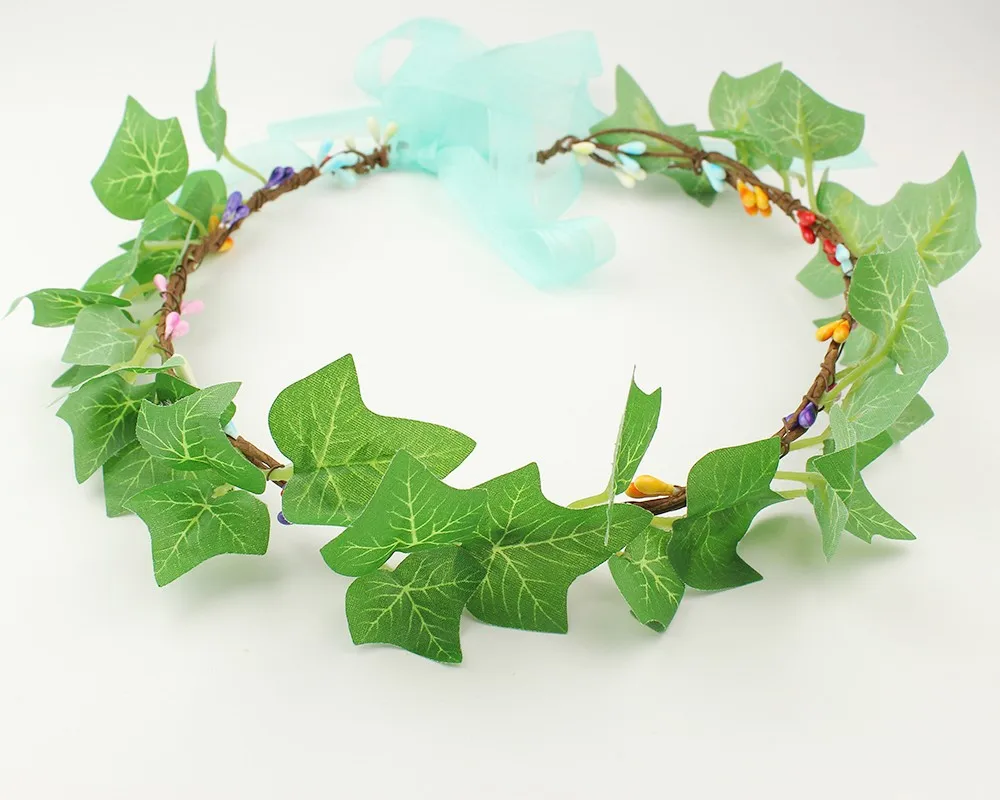 

Green Leaves Wreath Artificial Flower Headband For Women Hair Accessories