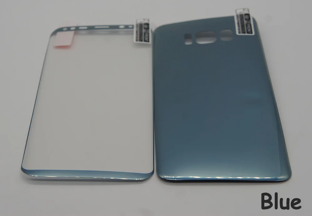 Для samsung Galaxy S7 edge S8 S8 Plus Передняя и задняя гальванические ПЭТ полное покрытие протектор экрана 3D изогнутая мягкая пленка не Glas - Цвет: Синий