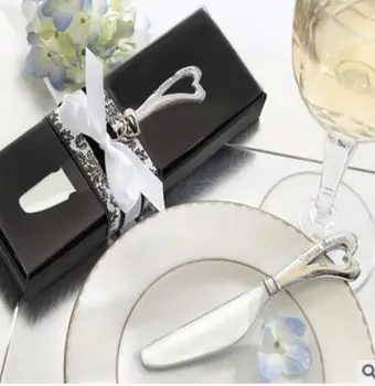 

Free Shipping 50pcs Spread The Love Heart-Shaped Heart Shape Handle Spreaders Spreader Butter Knives Knife Wedding Gift Favors