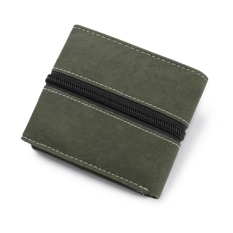 Новое поступление Мужской винтажный бумажник из искусственной кожи ID кредитница холщовый кошелек панк молния кошелек Amy зеленый