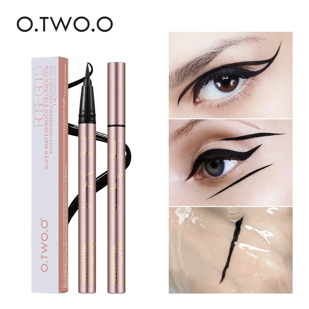 

O.Two.O Professional Eye Liner Pen Pencil Waterproof Sweatproof Liquid Eyeliner Black Long-Lasting Beauty Makeup Cosmetics Tools