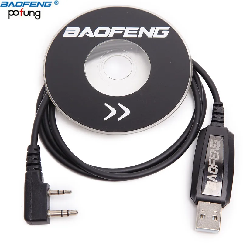 Baofeng USB Кабель для программирования с компакт-диск с драйверами для BaoFeng DM-5R UV-5R BF-888S UV-82 GT-3 УФ B2 плюс иди и болтай Walkie Talkie