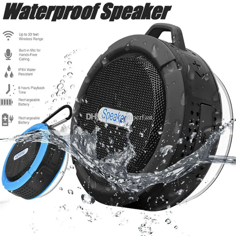

Waterproof Bluetooth Speaker Shower Speaker C6 with Strong Driver Long Battery Life and Mic and Removable Suction Cup
