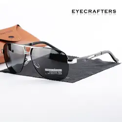 Для мужчин s Алюминий HD поляризованных солнцезащитных очков Классический бренд золото металл черный Пилот солнцезащитные очки вождение