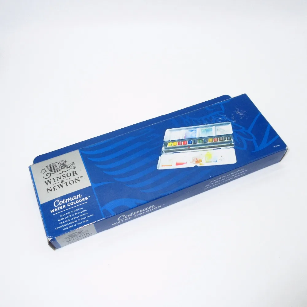 Winsor & Newton Cotman набор акварельных металлических синих боксов однотонная краска 12