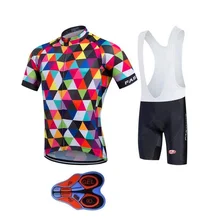 Лето Велоспорт Джерси 9D силиконовый слюнявчик Шорты Короткий Джерси Ropa De Ciclismo Велосипедное Трико Набор одежды быстросохнущее высокое качество