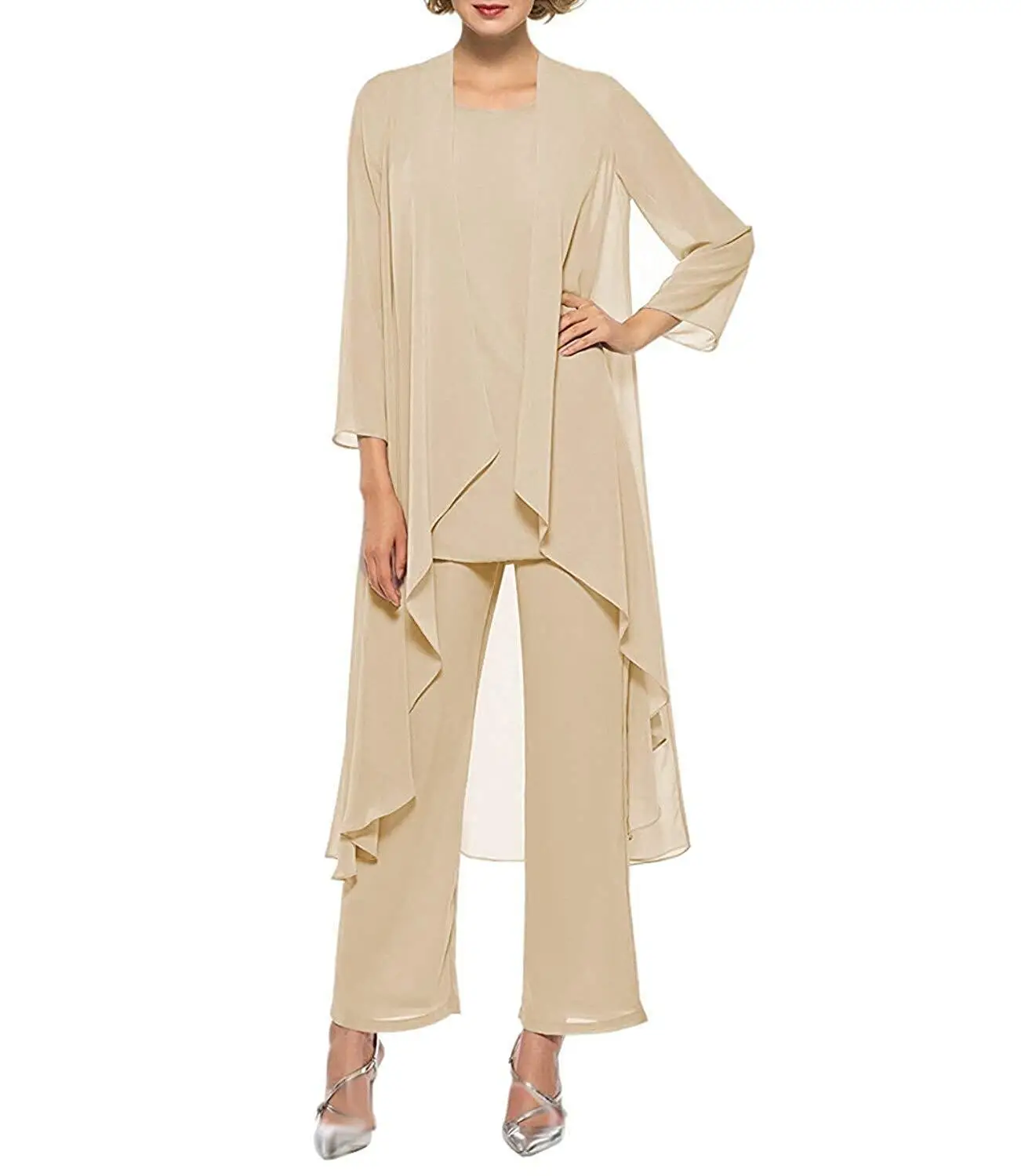 Womens 3-Delige Set Moeder Van Bruid Jurk Outfits Broek Past Bussiness Elegante Formele Chiffon Plus Size Voor Formele bruiloft Womens 3-Delige Set Moeder Van Bruid Jurk Outfits Broek Past Bussiness Elegante Formele Chiffon Plus Size Voor Formele bruiloft