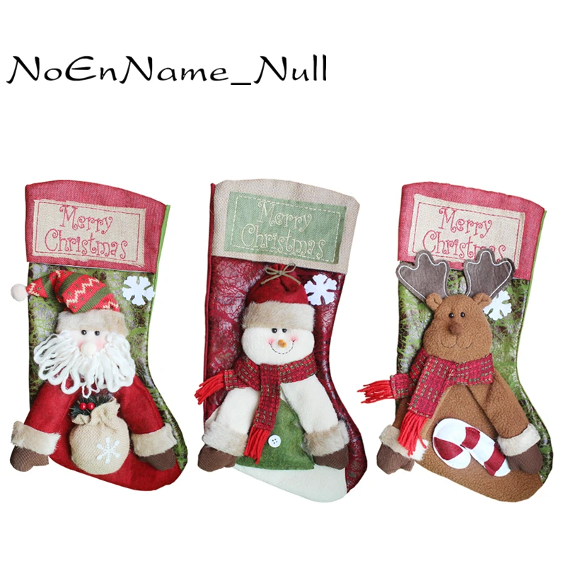 Christmas Home Decorations Santa Snowman Stockings Reindeer High End