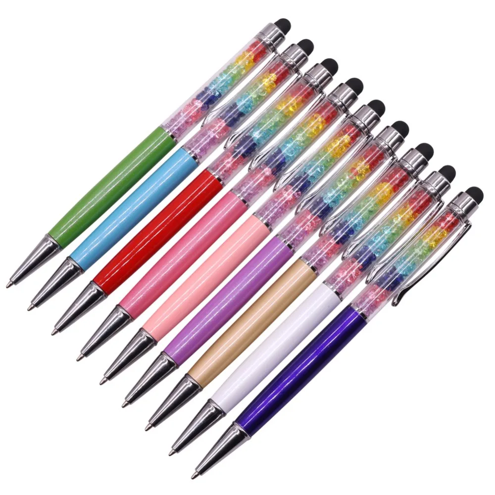 

QUALITY PICKS 2 pcs 0.7mm Multicolor Crystal Ballpoint Pen Metal Ballpoint Pen Multifunctional Creative Writing Pens