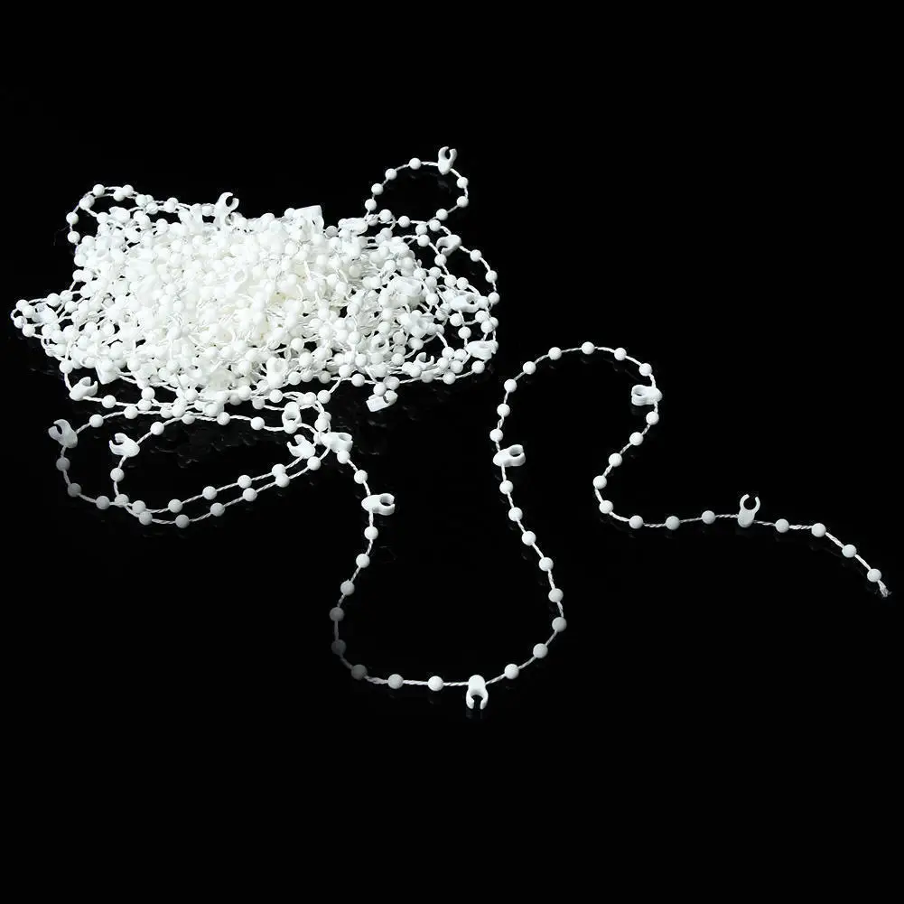 

10m Plastic White Roller Shade Vertical Blinds Beads Beaded Chain 3.5" 89mm For Room Windows Hot