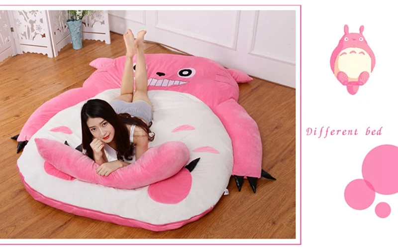 HOT anime Totoro plush bed with padding Giant couch double cartoon tatami mattress cute creative bedroom children adults  sleeping mat DY50342 (10)