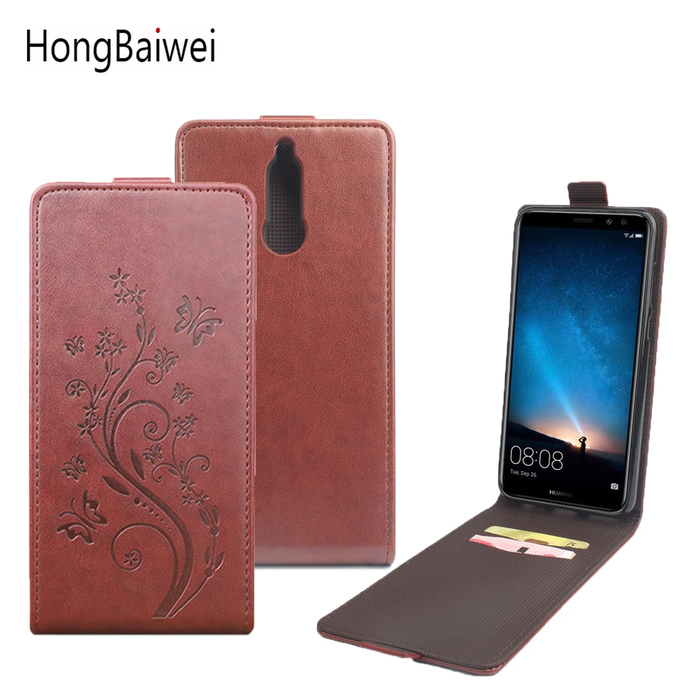 

HongBaiwei for Global Version Huawei Nova 2i Case Fashion Embossed Flip Leather Case Cover for Huawei Honor 9i / Maimang 6