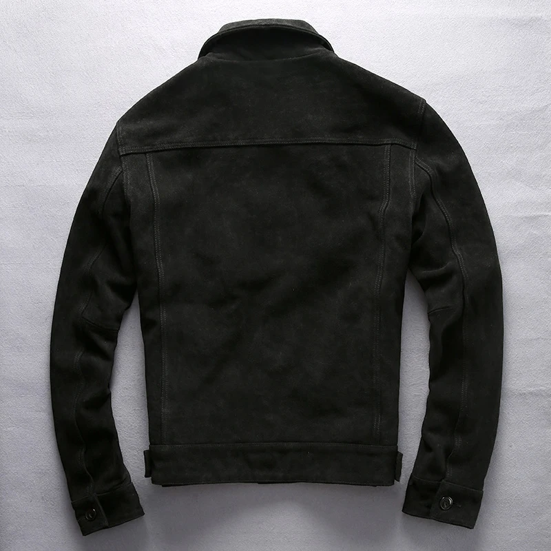 Buy New arrival 2016 men's clothing vintage pig skin leather jacket