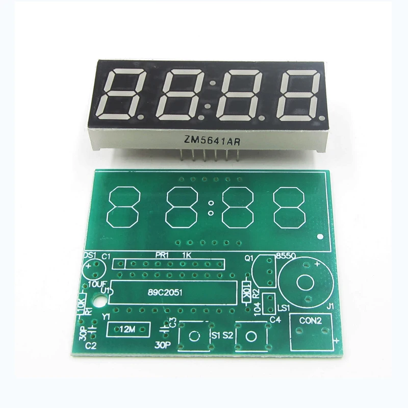 AT89C2051 Digital 4 Bits Electronic Clock Electronic Production Suite DIY Kit LED Display Suite Electronic Module3
