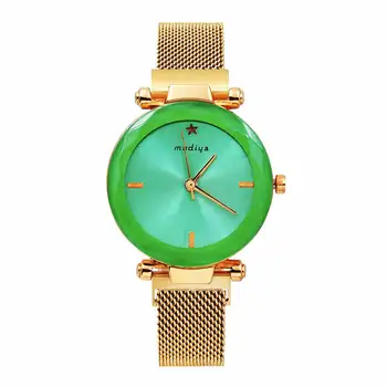 

Dropshipping Luxury Mesh Magnet Buckle Starry Quartz Watches For Women Fashion Clock BLUE PURPLE BLACK AND ROSE