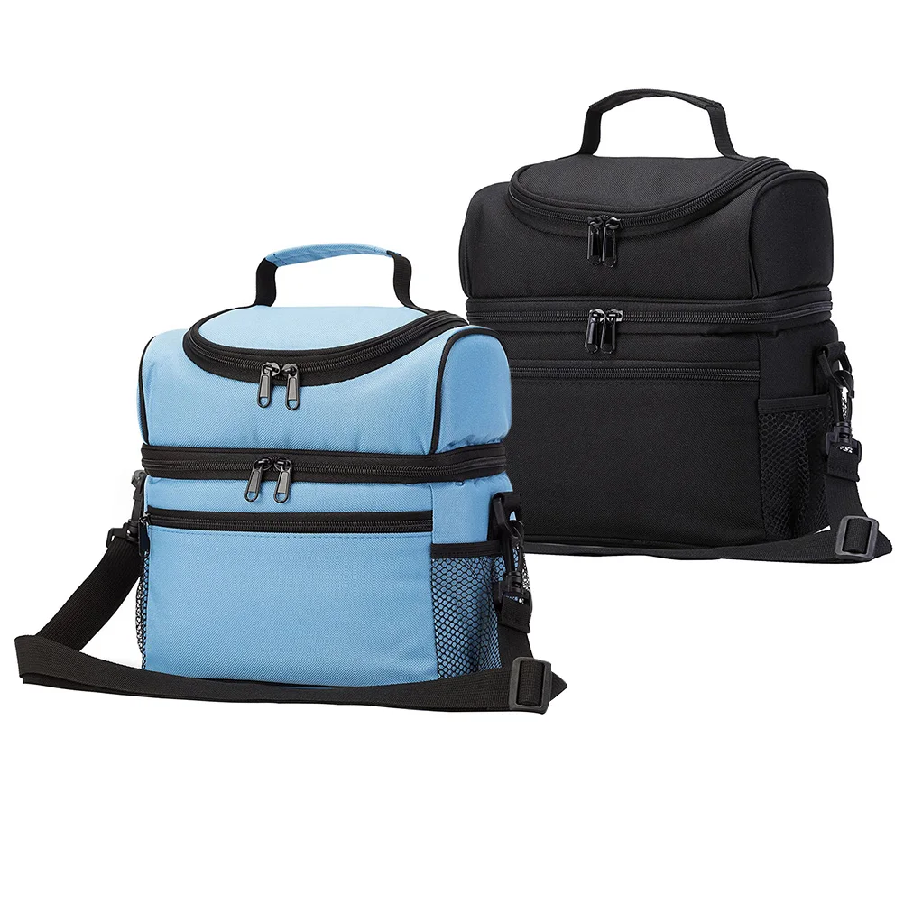 

Insulated Lunch Box Leak-proof Cooler Bag Dual Compartment Lunch Tote for School Office
