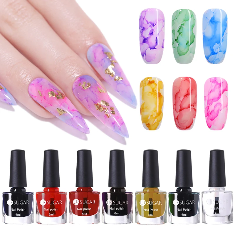 

UR SUGAR Clear Blooming Nail Polish Flower Painting UV Gel Varnish Soak Off Hybrid 6ML Color Nail Art Decoration Design