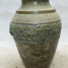 Песня voge Gem S6046 1" Китайский дворец Бронзовый зверь голова контейнер горшок jar КРОК цветок бутылки