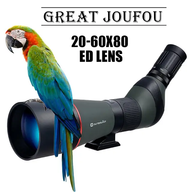 Cheap JouFou 20-60X80 HD Spotting Scope Waterproof  Zoom Target Shooting Optical Glass High Power  with Tripod Birdwatching