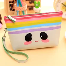 Женская сумка для косметики из искусственной кожи с мультяшным принтом, сумки для макияжа, женские кошельки, маленькие сумочки для девочек