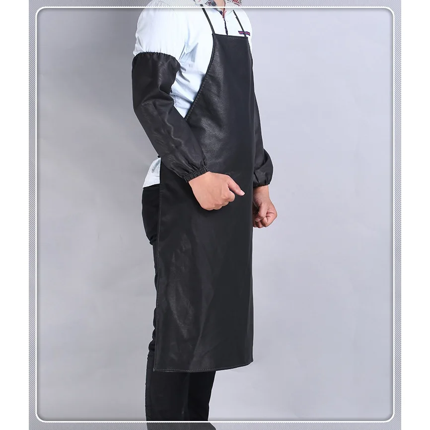 Hot Mens Womens Cafe Commercial Restaurant Chef Kitchen Aprons Convenient,Waterproof and oil-proof PU apron.
