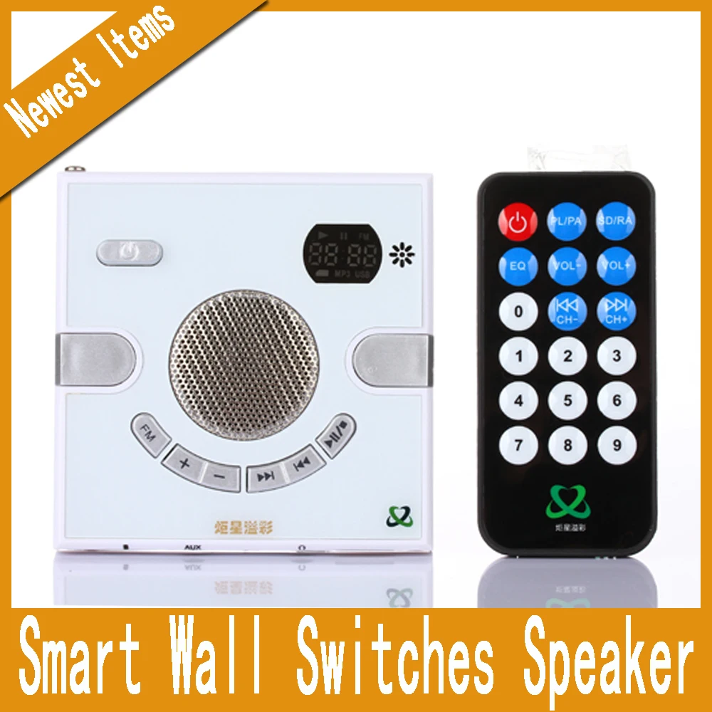 Smart Home Wall Switches Music Audio Wall Speaker with FM Wall Radio TF