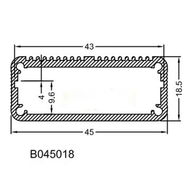 Алюминиевый сплав корпус инструмента Электрический корпус PCB проект коробка DIY 45X18X80 мм