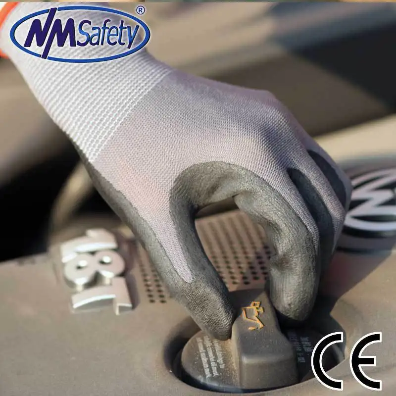 

NMSafety 6 pairs super thin foam black nitrile gloves oil-resist work protective gloves