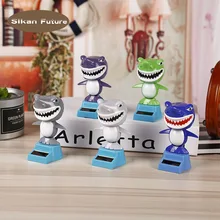 

1Pcs Auto Parts Solar Power Dance Shaking Head Cartoon 5 Color Shark Doll Car Dashboard Decoration Cute Car Accessories