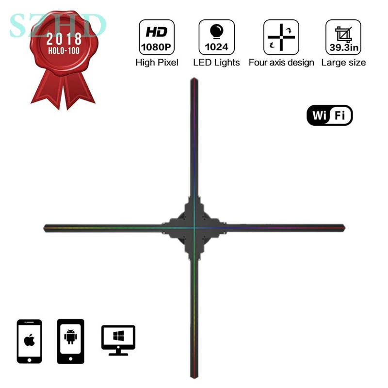 

Orginal Biggest size 100s 100cm 3d hologram led fan advertising hologrphic projector