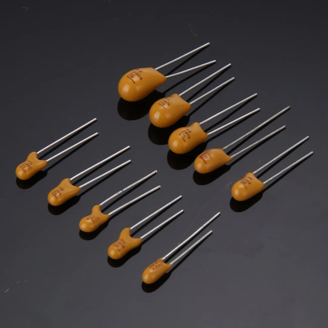 Mayitr 100pcs Tantalum Capacitor High Precision 16V 10 Values 1uf-100uf Assortment Kit Set with Box