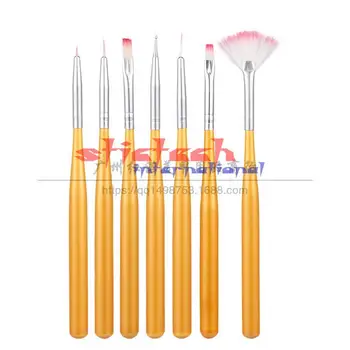 

by dhl or ems 100 sets 7pcs/set Golden Nail Art Brush Painting Draw Pen
