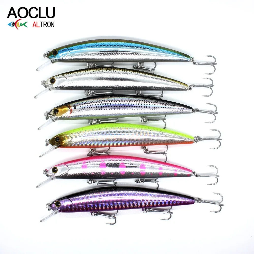 

AOCLU 6pcs/lot Jerkbait wobblers 6 Colors 11.5cm 16.9g Hard Bait Minnow with Magnet inside for long distance casting VMC hooks