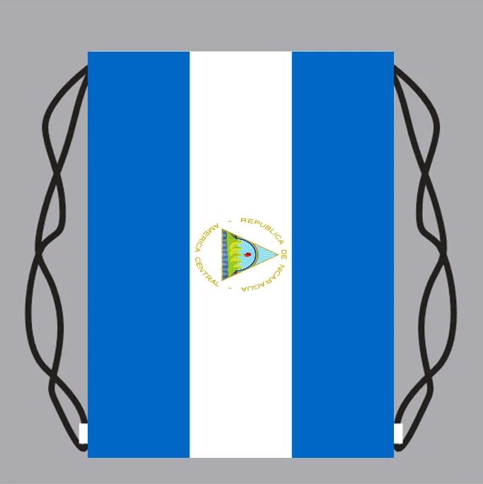 

Drawstring Backpack Bag with Nicaragua Flag Small Backpack Printing Customized Logo