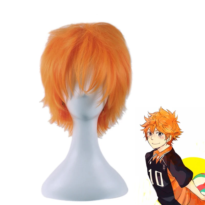 Anime Haikyuu Karasuno Hinata Shoyo Wig Cosplay Costume Short