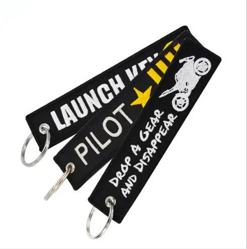 

Embroidery Remove Before Flight Key Chain Personality Letter Key ring Jewelry for Scooters Motorcycles OEM Keychain Jewelry