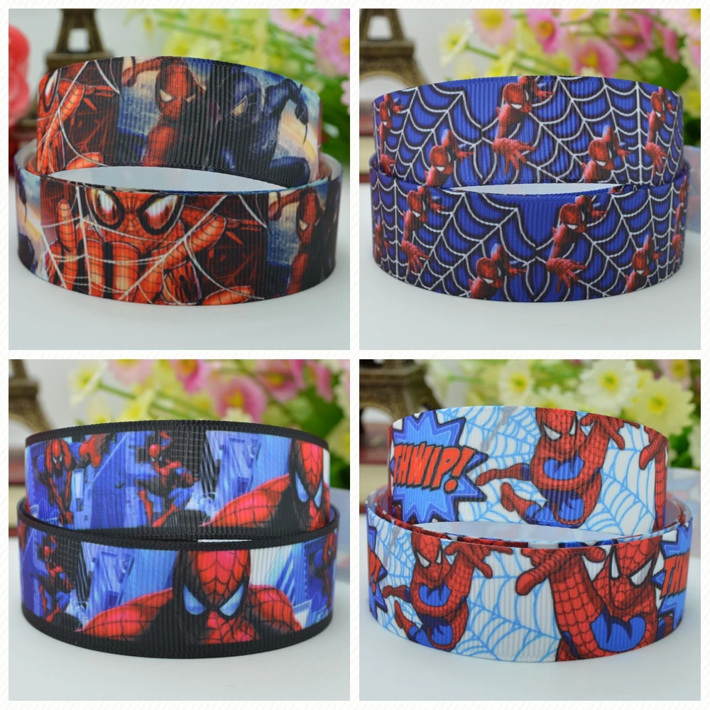 DUWES 7/8 &quot22 мм 2 5 10 20 50 ярдов Человек паук Герой печатных grosgrain ленты волос лук DIY