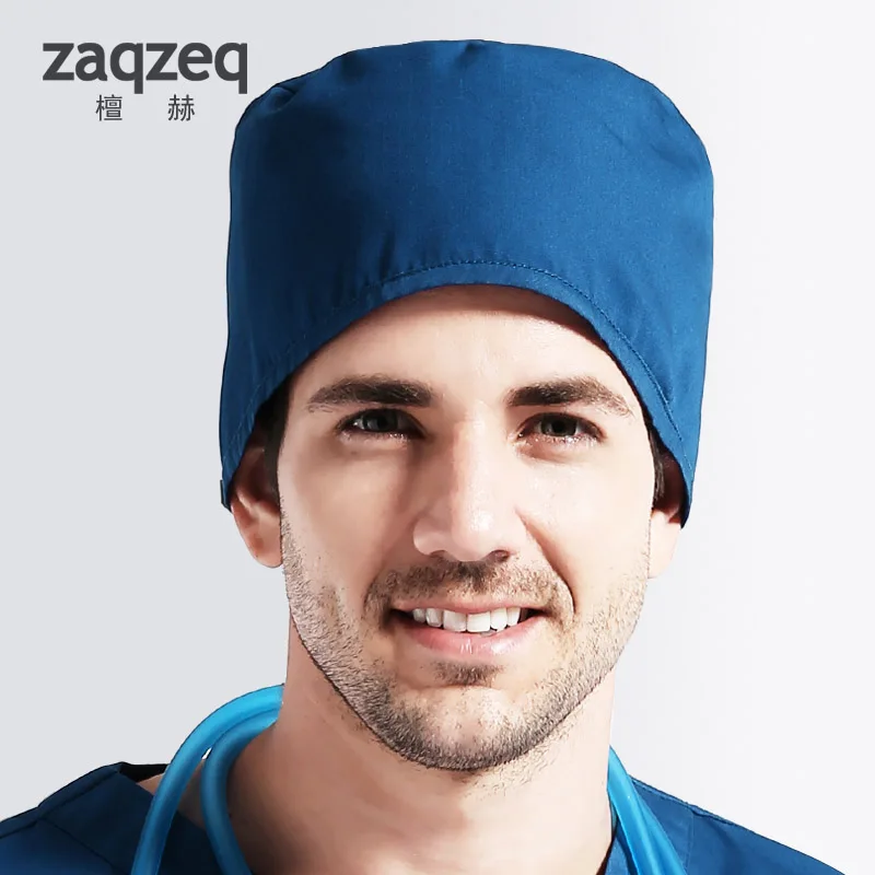 Унисекс Регулируемая хирургическая шапочка Скраб Кепка медицинский доктор твердая шляпа хирургическая шапочка - Цвет: Lake Blue