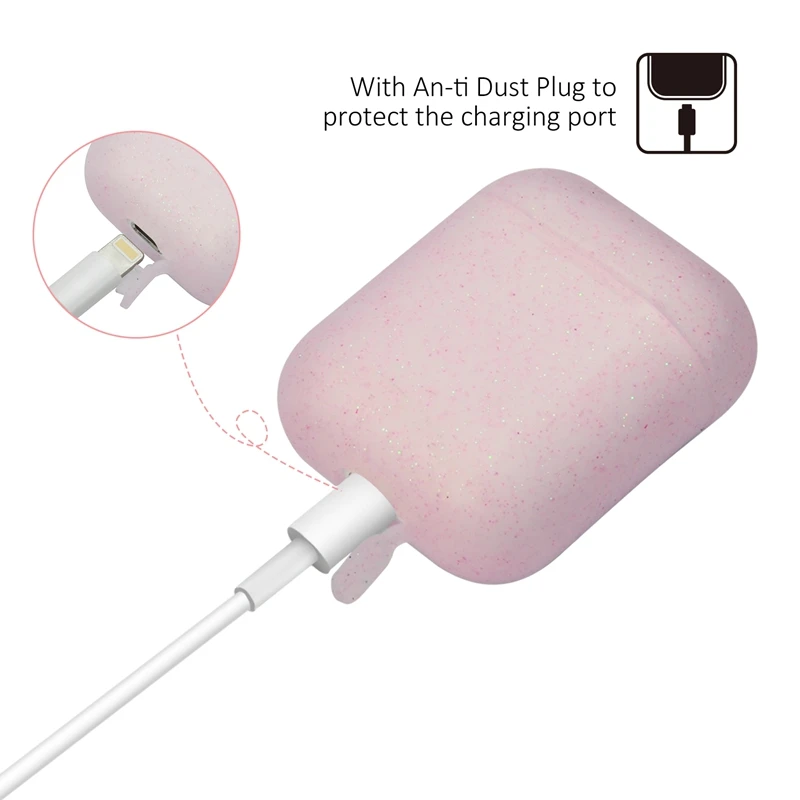 Чехол Airpods Защитный Мягкий силиконовый чехол Teyomi с ремешком для Apple Airpods/Airpods 2