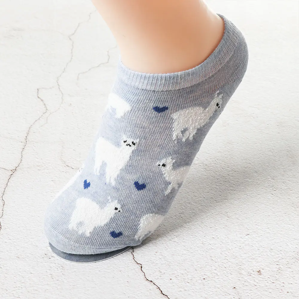 Модные короткие невидимые маленькие носки Alpacas для взрослых размера, Удобные носки из хлопка с изображением животных ламы в зоопарке