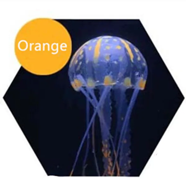 S/M/L светящийся эффект искусственная Медуза аквариум светящаяся силиконовая Медуза орнамент украшение для аквариума - Цвет: Orange