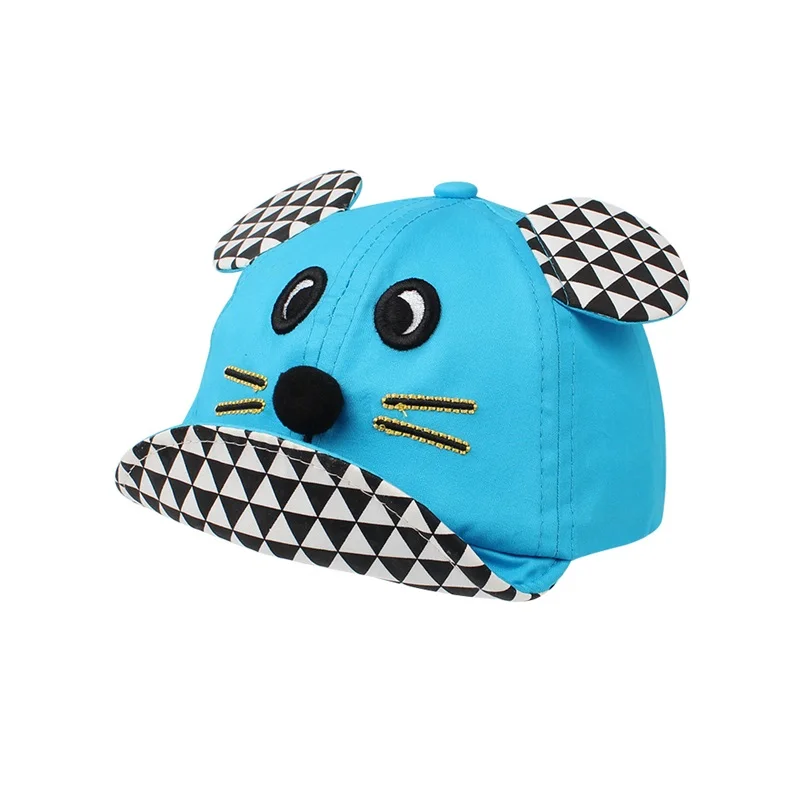 Cartoon Mouse Baby Cap Plaid Fashion Pattern Hat For Girls Cotton Kids Sun Hat Mouse Ears Summer Baby Cap Baby Boys Clothing (17)