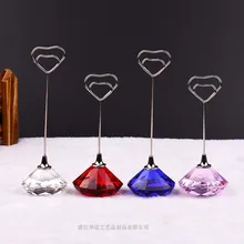 1 шт. стеклянный в форме сердца провода Таблица место имя держателя карты Примечание фото клип Свадебный офиса